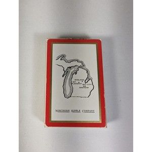 Vintage State of Michigan Remembrance Playing Cards Northern Supply Company